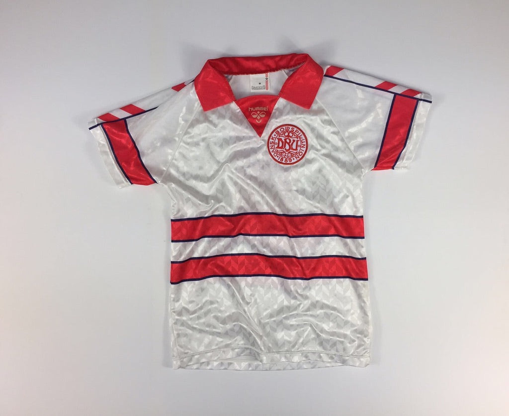 Buy Official Vintage Denmark De Rød-hvide Soccer Jersey