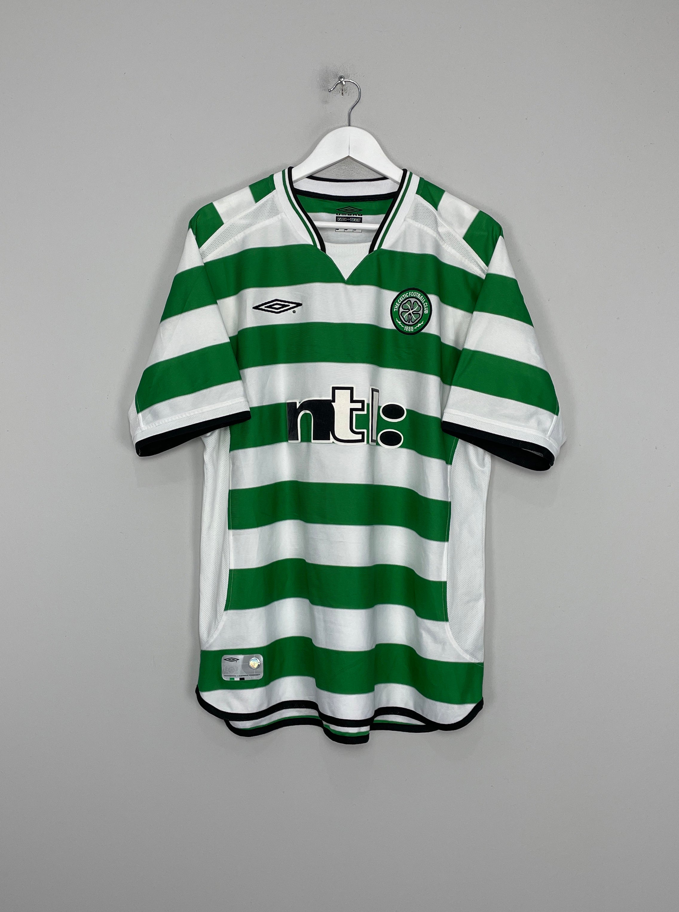 CULT KITS -2001/03 CELTIC #18 HOME SHIRT (XL) UMBRO – Cult