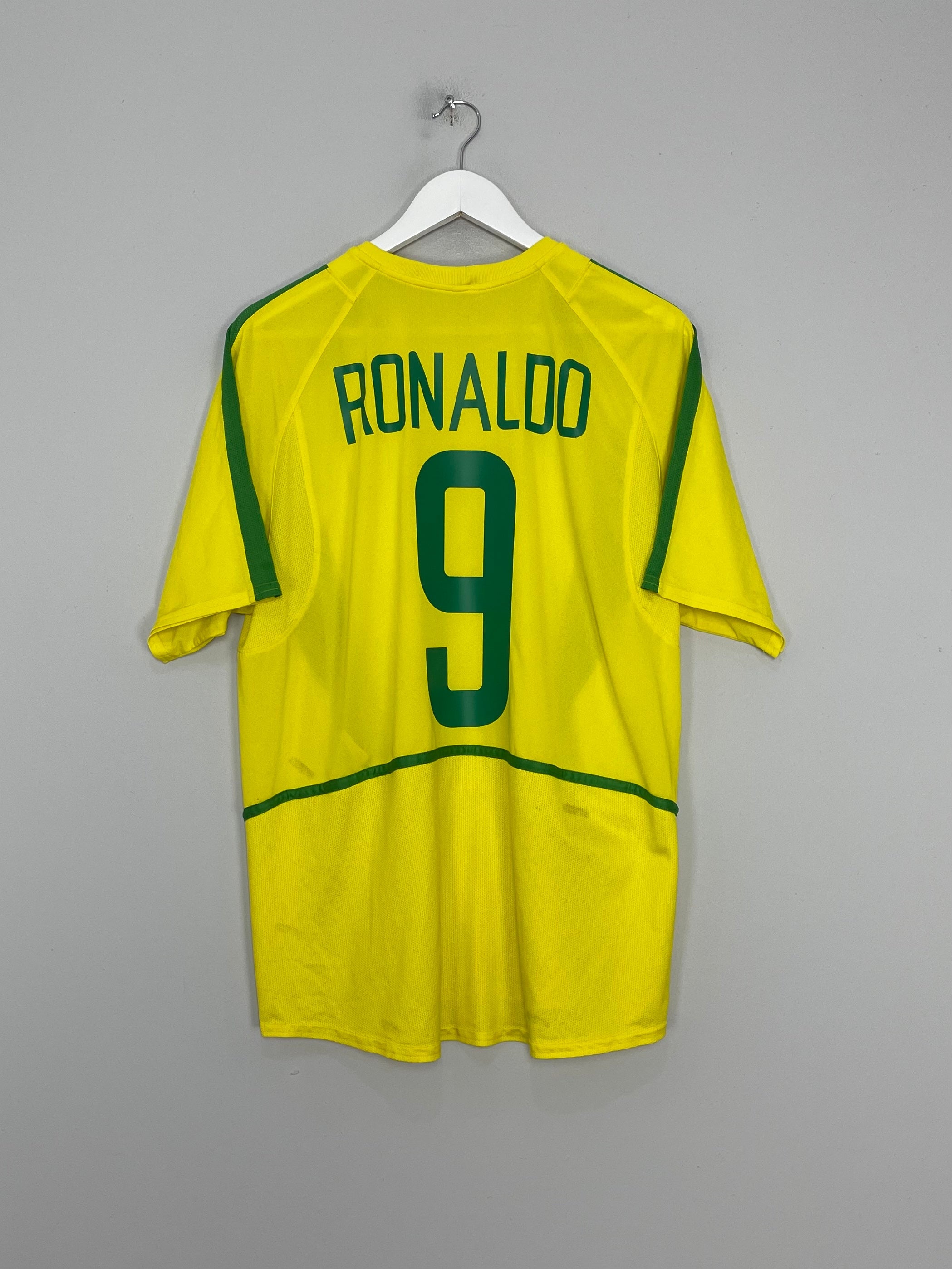 Brazil 2002-04 Home Shirt Ronaldo #9 (Excellent) L – Classic Football Kit