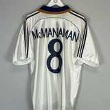 1998/99 REAL MADRID MCMANAMAN #8 HOME SHIRT (L) ADIDAS