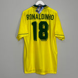 1994/96 BRAZIL RONALDINHO #18 *BNWT* HOME SHIRT (XL) UMBRO