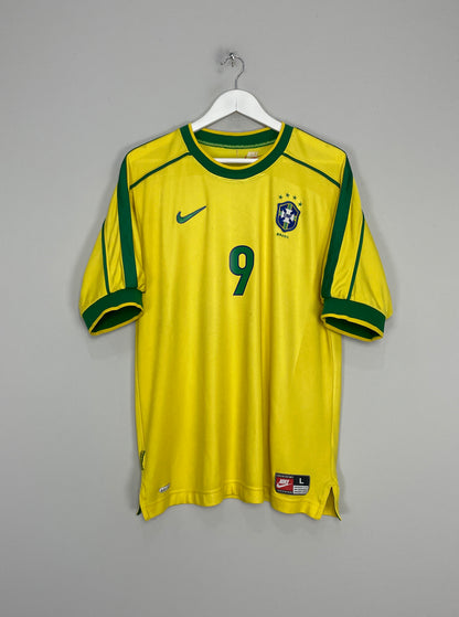 1998/00 BRAZIL RONALDO #9 HOME SHIRT (L) NIKE