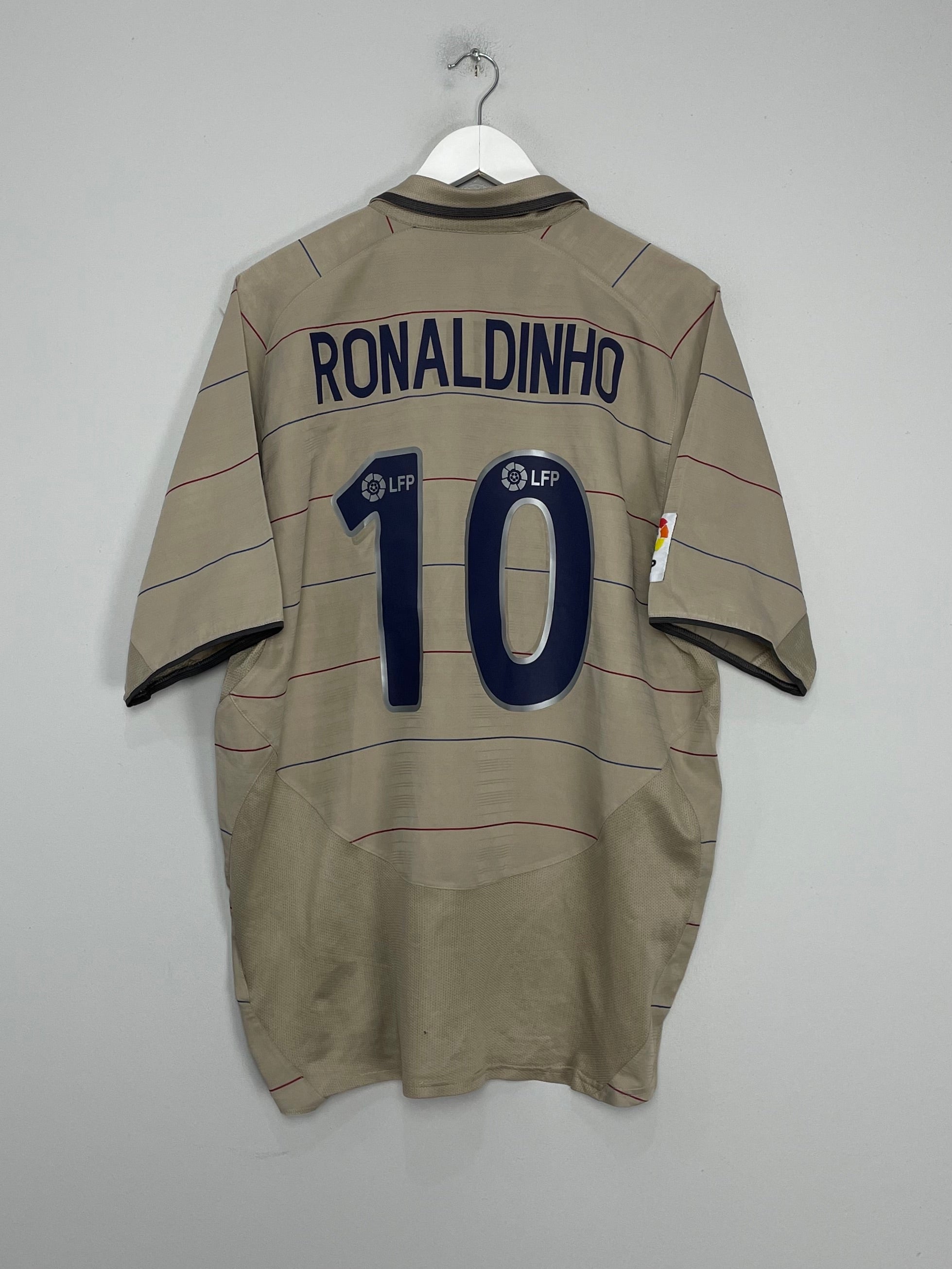 2003/04 BARCELONA RONALDINHO #10 AWAY SHIRT (XL) NIKE