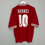 1996/98 LIVERPOOL BARNES #10 HOME SHIRT (XL) REEBOK