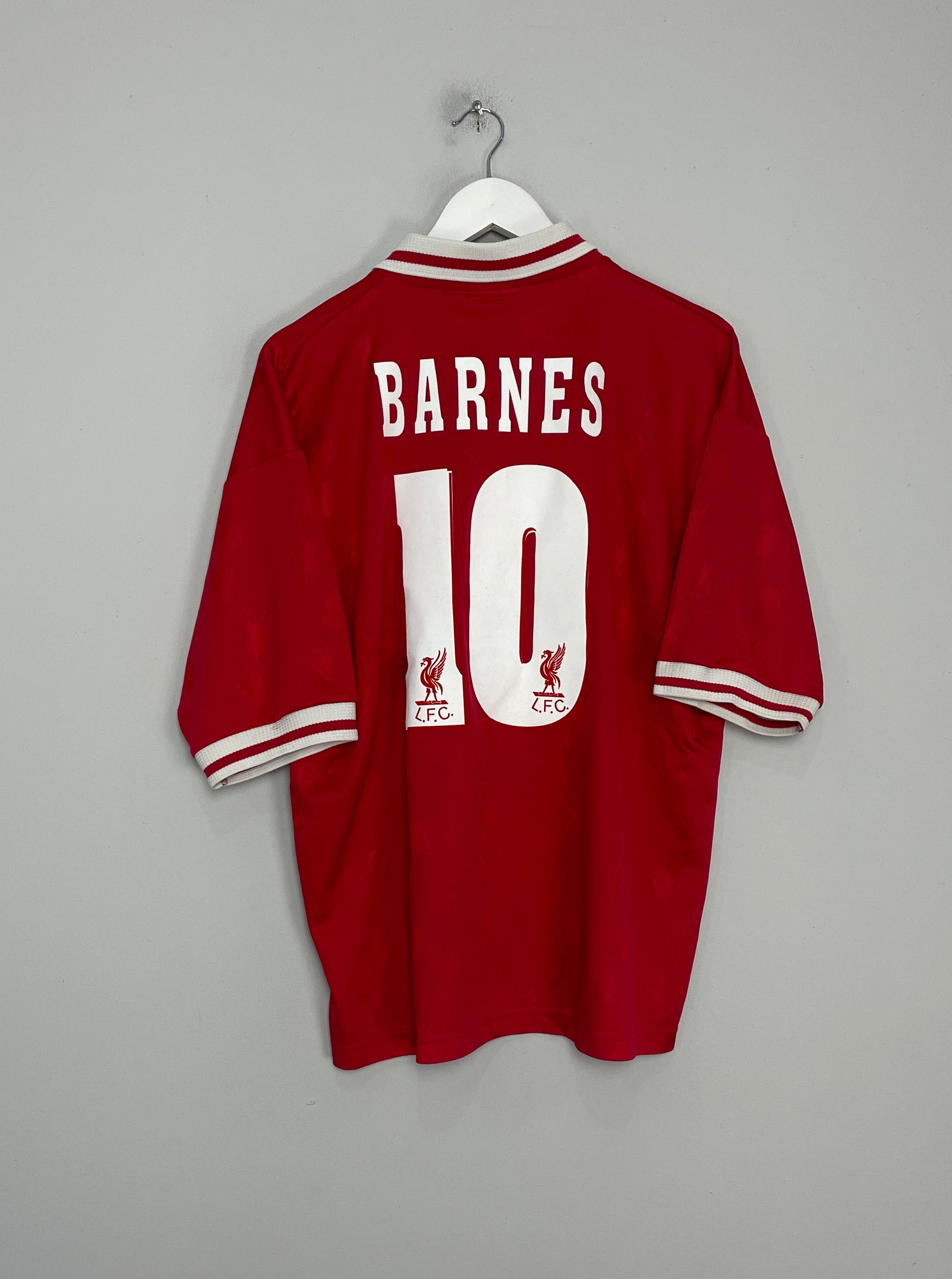 1996/98 LIVERPOOL BARNES #10 HOME SHIRT (XL) REEBOK