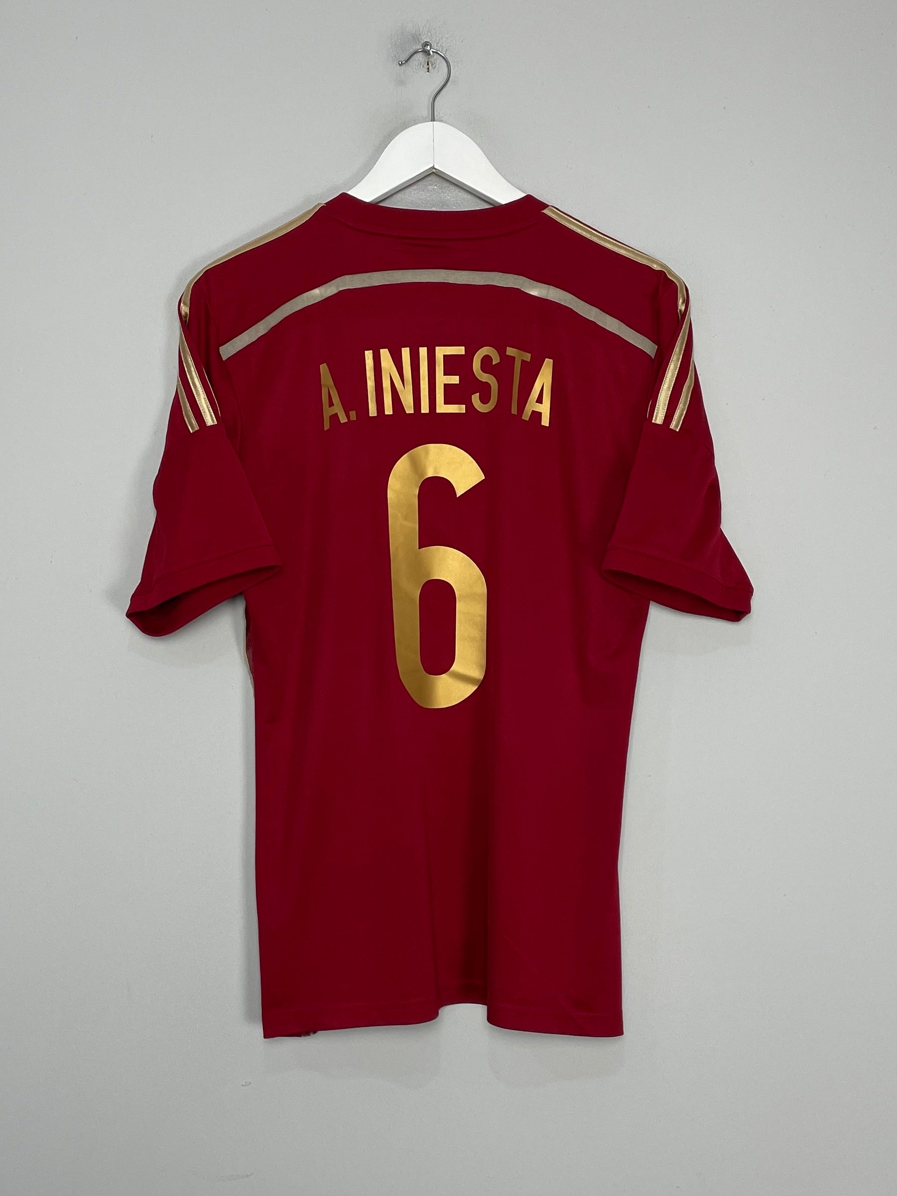 2013/15 SPAIN A.INIESTA #6 HOME SHIRT (M) ADIDAS