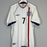 2001/03 ENGLAND BECKHAM #7 HOME SHIRT (XL) UMBRO