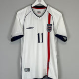 2001/03 ENGLAND HESKEY #11 HOME SHIRT (M) UMBRO