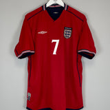 2002/04 ENGLAND BECKHAM #7 AWAY SHIRT (L) UMBRO