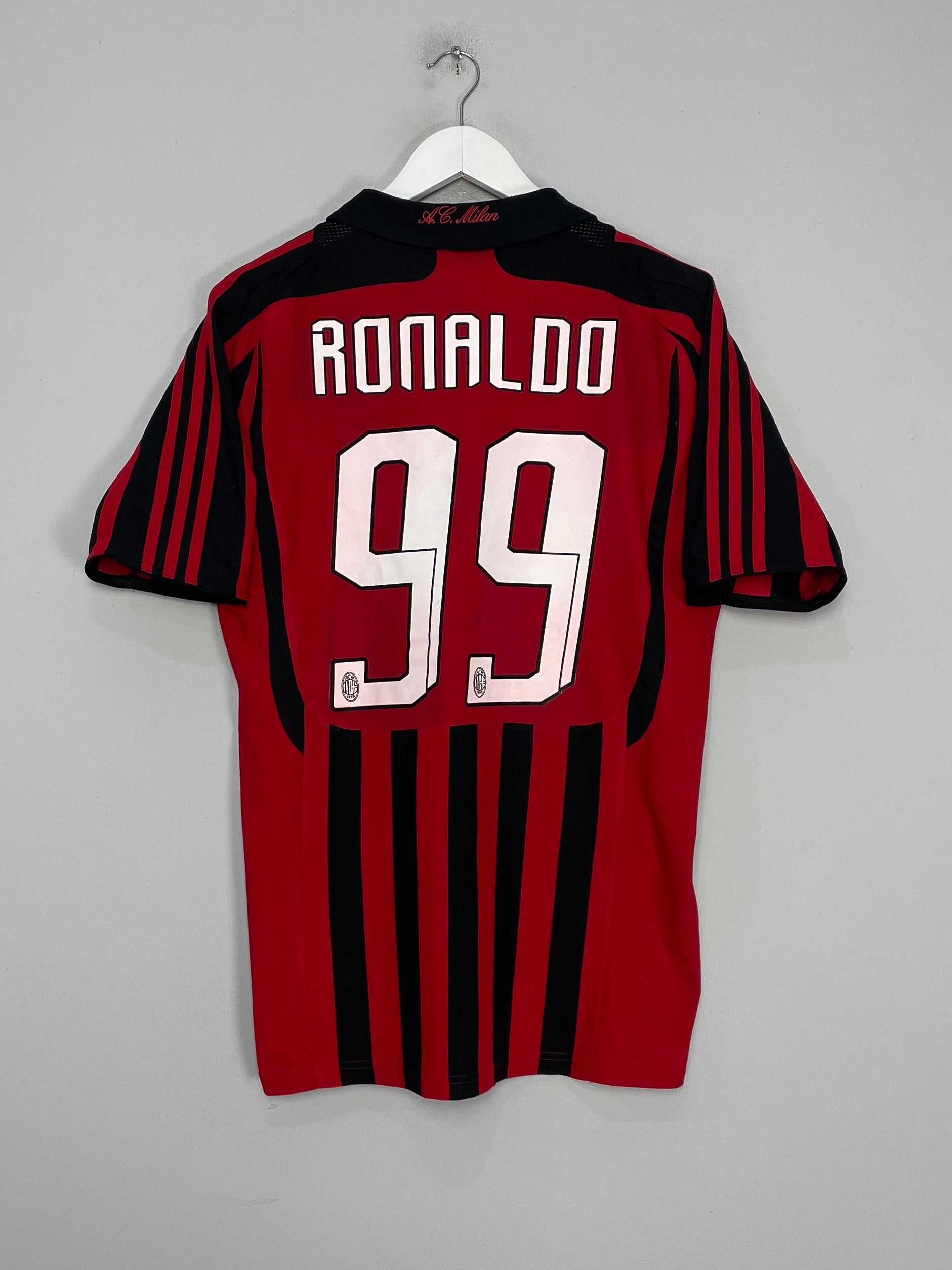 2007/08 AC MILAN RONALDO #99 HOME SHIRT (M) ADIDAS