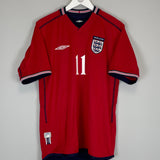 2002/04 ENGLAND HESKEY #11 AWAY SHIRT (L) UMBRO