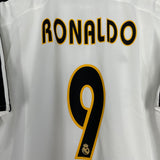 2003/04 REAL MADRID RONALDO #9 HOME SHIRT (L) ADIDAS