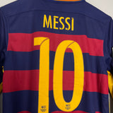 2015/16 BARCELONA MESSI #10 L/S HOME SHIRT (S) NIKE