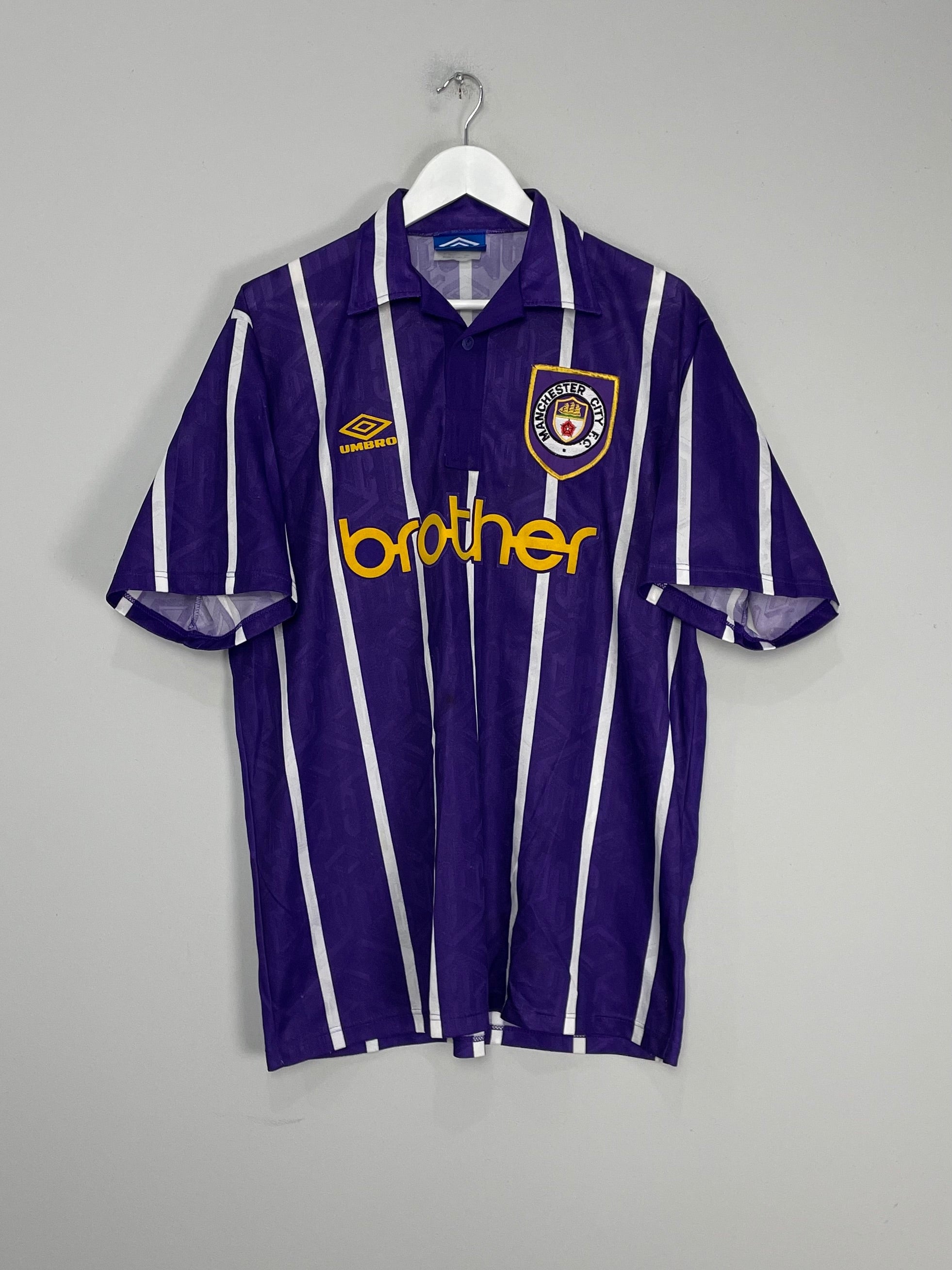 1992/94 MANCHESTER CITY AWAY SHIRT (XL) UMBRO