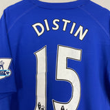 2010/11 EVERTON DISTIN #15 *MATCH ISSUE* HOME SHIRT (XL) LE COQ