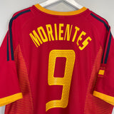 2002/04 SPAIN MORIENTES #9 HOME SHIRT (XL) ADIDAS