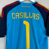 2010/11 SPAIN I.CASILLAS #1 GK SHIRT (M) ADIDAS