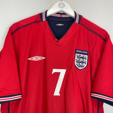 2002/04 ENGLAND BECKHAM #7 AWAY SHIRT (XL) UMBRO