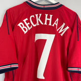 2002/04 ENGLAND BECKHAM #7 AWAY SHIRT (XL) UMBRO