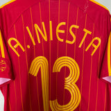 2006/08 SPAIN A.INIESTA #13 HOME SHIRT (L) ADIDAS