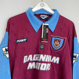 1995/97 WEST HAM DUMITRESCU #18 *BNWT* HOME SHIRT (L) PONY