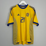 2002/03 SWEDEN IBRAHIMOVIC #21 HOME SHIRT (L) ADIDAS