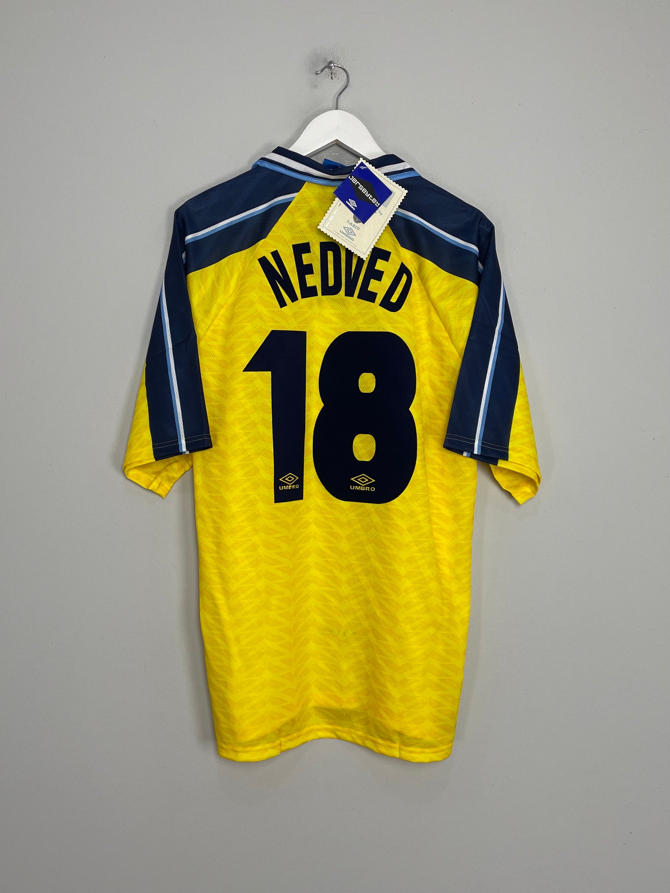 1996/98 LAZIO NEDVED #18 AWAY SHIRT (XXL) UMBRO