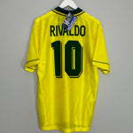 1994/96 BRAZIL RIVALDO #10 *BNWT* HOME SHIRT (L) UMBRO