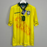 1994/96 BRAZIL RIVALDO #10 *BNWT* HOME SHIRT (L) UMBRO