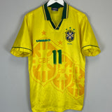 1994 BRAZIL ROMARIO #11 HOME SHIRT (L) UMBRO