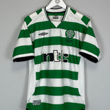 2001/03 CELTIC LARSSON #7 *TREBLE WINNERS* HOME SHIRT (M) UMBRO