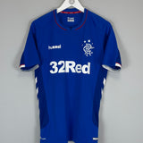 2018/19 RANGERS TAVERNIER #2 HOME SHIRT (M) HUMMEL