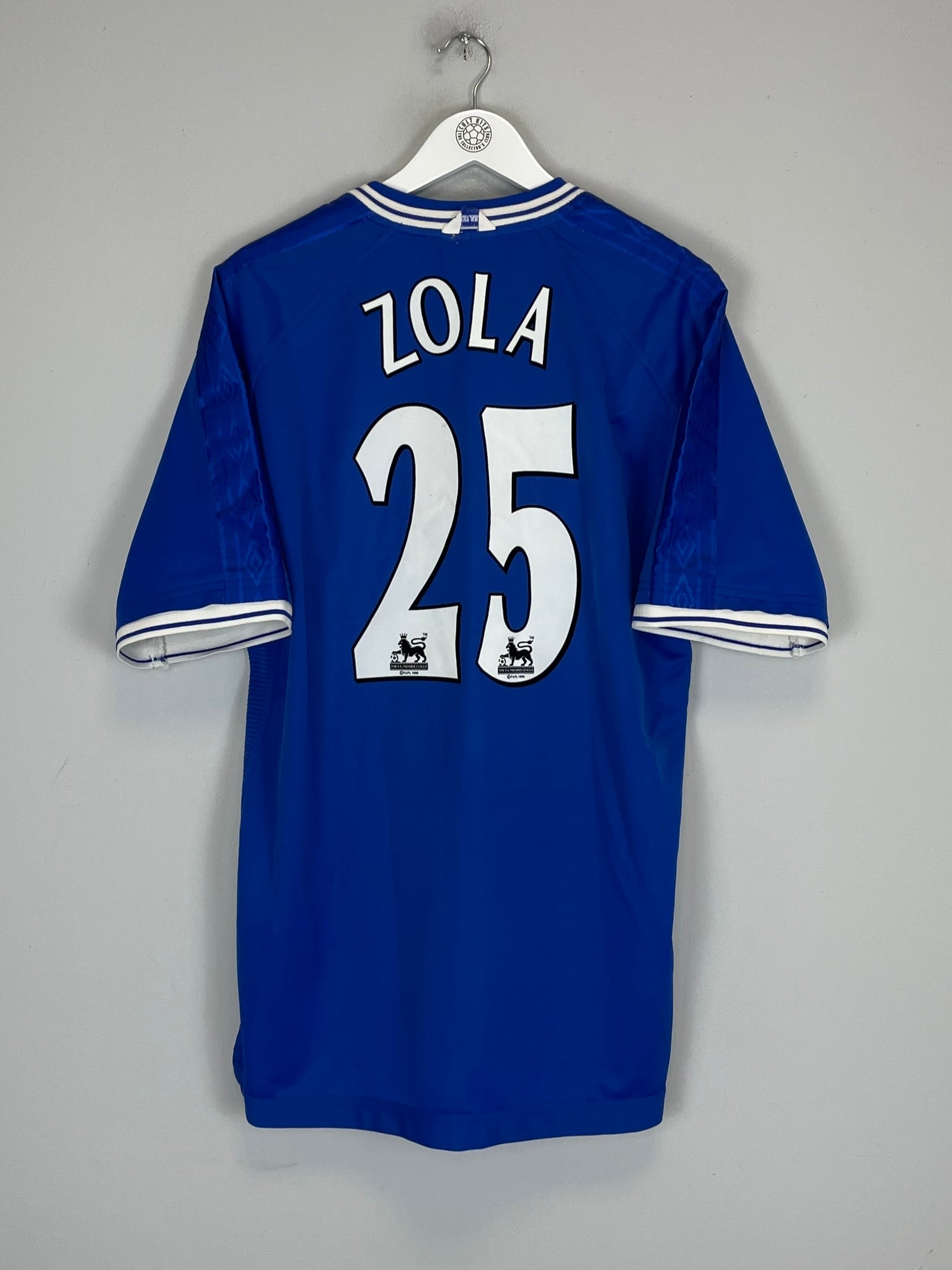 1999/01 CHELSEA ZOLA #25 HOME SHIRT (XL) UMBRO