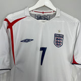 2005/07 ENGLAND BECKHAM #7 HOME SHIRT (XL) UMBRO