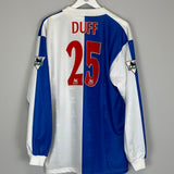 1996/98 BLACKBURN ROVERS DUFF #25 L/S HOME SHIRT (XL) ASICS