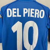 2002 ITALY DEL PIERO #10 HOME SHIRT (L) KAPPA