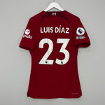 2022/23 LIVERPOOL LUIS DIAZ *MATCHWORN* HOME SHIRT (L) NIKE