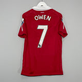 2010/11 MANCHESTER UNITED OWEN #7 *MATCH ISSUE* HOME SHIRT (M) NIKE