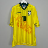 1994/96 BRAZIL RIVALDO #10 *BNWOT* HOME SHIRT (XXL) UMBRO