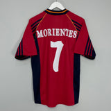 1998/99 SPAIN MORIENTES #7 HOME SHIRT (M) ADIDAS