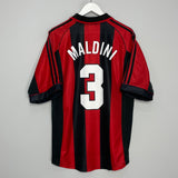 1998/00 AC MILAN MALDINI #3 HOME SHIRT (L) ADIDAS