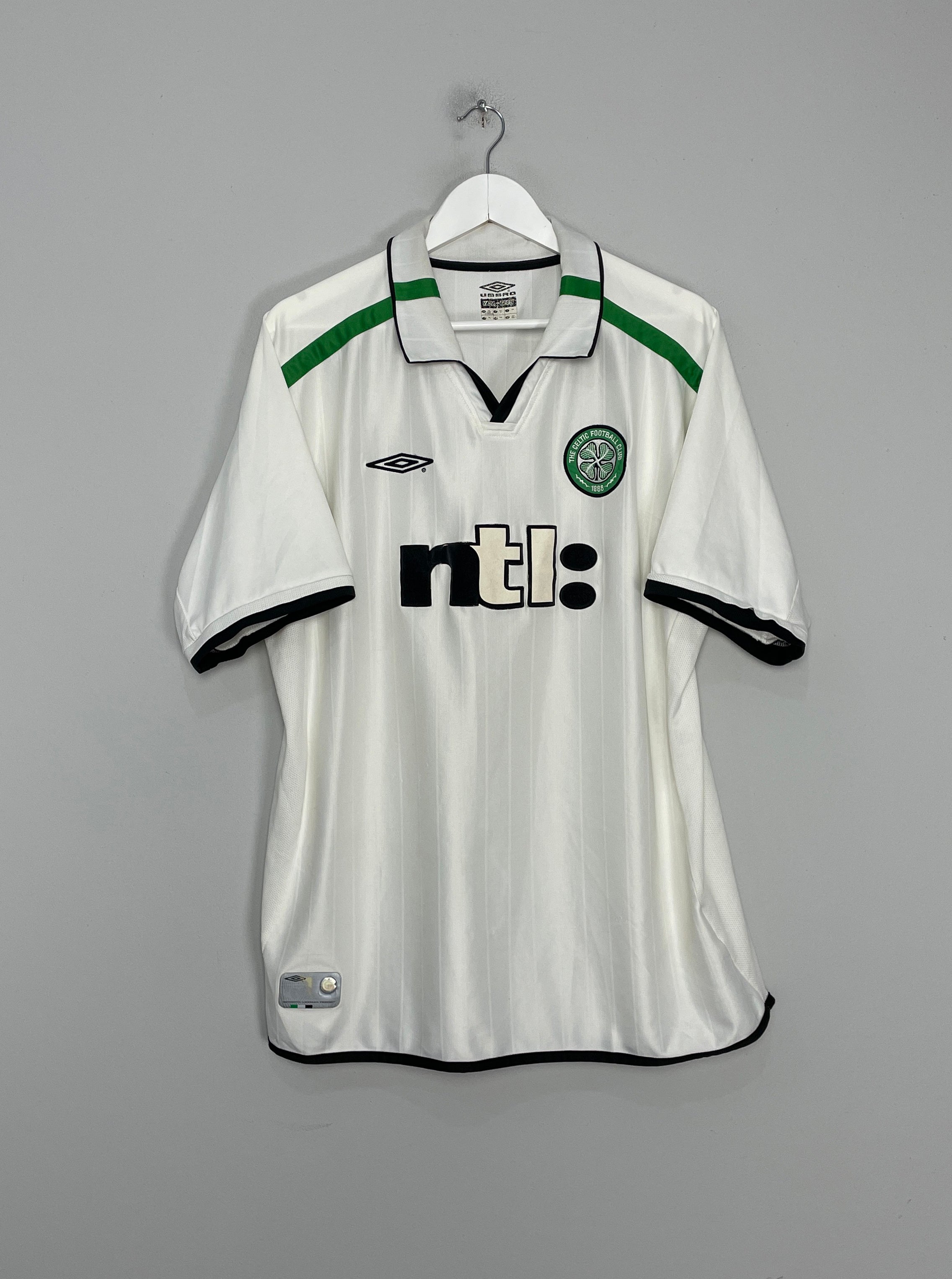 2001/02 CELTIC AWAY SHIRT (XXL) UMBRO