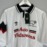 1991/93 DERBY COUNTY *BNWT* RE-ISSUE HOME SHIRT (L) UMBRO