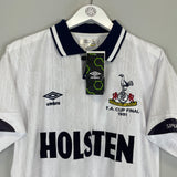 1991/93 TOTTENHAM *BNWT* RE-ISSUE FA CUP FINAL HOME SHIRT (M) UMBRO