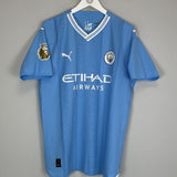 2023/24 MANCHESTER CITY HAALAND #9 *PLAYER ISSUE + SIGNED* HOME SHIRT (L) PUMA