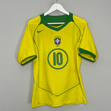 2004/06 BRAZIL RONALDINHO #10 HOME SHIRT (S) NIKE