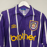 1992/94 MANCHESTER CITY AWAY SHIRT (XL) UMBRO