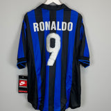 1998/99 INTER MILAN RONALDO #9 *BNWT* SIGNED HOME SHIRT (XL) NIKE