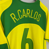 2004/06 BRAZIL R.CARLOS #6 HOME SHIRT (L) NIKE