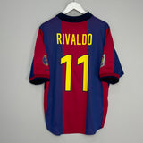 2000/01 BARCELONA RIVALDO #11 HOME SHIRT (L) NIKE